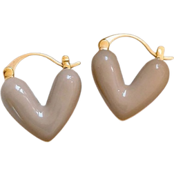 Shein 1pair Heart Shaped Stud Earrings, Elegant And Delicate, Suitable For Daily Wear