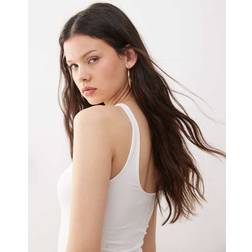 Weekday Square Neck Scoop Back Vest Top - White
