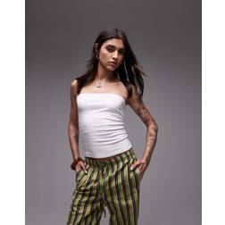 Topshop Lång Bandeau Topp - Vit/A