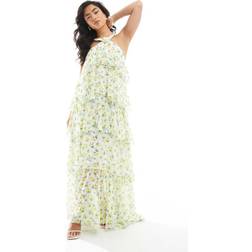 Vero Moda Vmfelicia Long Dress - Lemon Print