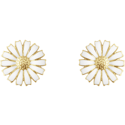 Georg Jensen Daisy Earrings - Gold/Hvid Emalje