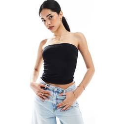 Bershka Polyamide Bandeau Top - Black