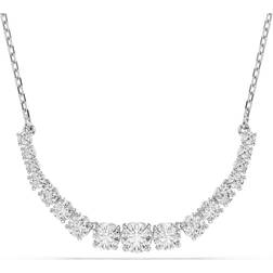 Swarovski Matrix Rhodium Plated Gradient Round Cut Necklace - Silver