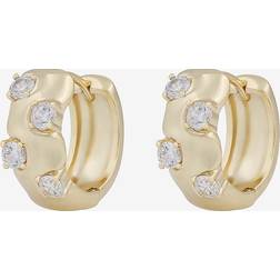 Snö of Sweden Jen Stone Wide Ring Earrings - Gold
