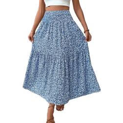 Shein Casual Floral Elastic Waist Mini Skirt