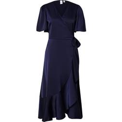 Y.A.S thea 2/4 Midi Wrap Dress - Marinblå