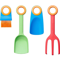 Fiskars MyFirst 1062472 Children's Handheld Tool, Trowel, Plant Fork, Brush and Trowel Without Handle, Fibreglass Reinforced Plastic, Green/Red/Blue/Orange, 1062472