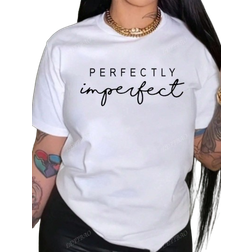 Shein Plus Size Letter Print T-Shirt - Casual
