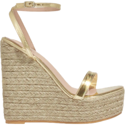 Shein Metallic Ankle Strap Wedge Sandals