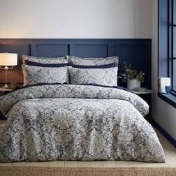 Dunelm Rayna Damask Jacquard Duvet Cover Blue (200x200cm)