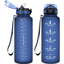 KollyKolla 1.5 L Vattenflaska Med Sugrör Vattenflaska 1.5L