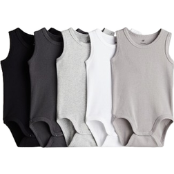 H&M Baby Black 5-pack cotton bodysuits 1½-2Y