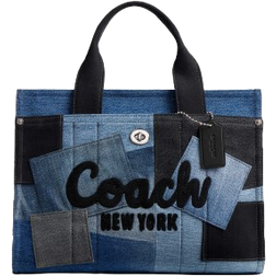 Coach Cargo Tote Bag With Patchwork - Lh/Denim Multi