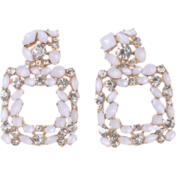 Shein Rhinestone Decor Geometric Drop Earrings