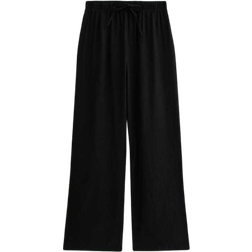 New Look Krinklade Byxor Med Vida Ben - Svarta