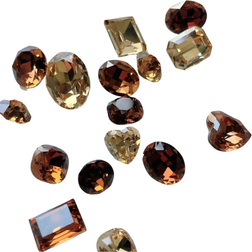 Shein 10pcs Mixed Shapes & Colors Mirage Mood Changeable Pointed Back Rhinestones In Random Sizes