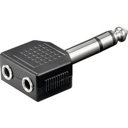 Wentronic 6.3mm-2x3.5mm M-F Adapter