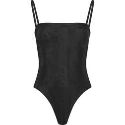 Úchè Snake Skin Print Bodysuit - Black