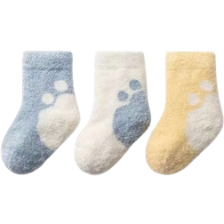Shein Pairs Of Baby Autumn And Winter Thickened Velvet Warm Mid-calf Newborn Baby Socks Floor Socks