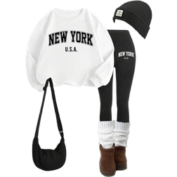 Shein Casual Loose Crew Neck Sweatshirt - Autumn/Winter