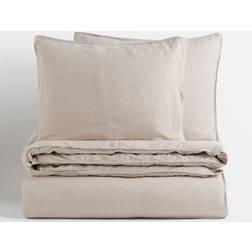 H&M Dobbelt Sengesæt i Hør 240x220 60x70 Dynebetræk Beige (240x220cm)