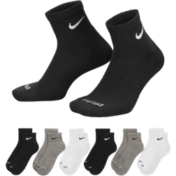 Nike Men's 6-Pack Large Everyday Plus Cushion Ankle Socks - White/Grey/Black