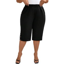 Shein Plus Elastic Waist Slant Pocket Length Pants