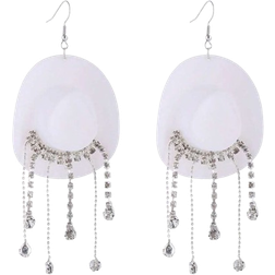 Shein 1pair Personality Fashion Tassel Cowboy Hat Design Earrings Suitable For Women's Daily Wear