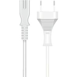 Qnect Mains cable Euro-connector type C7, 5m, White