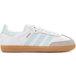 adidas Junior Samba OG Shoes - Cloud White/Semi Flash Aqua/Gum