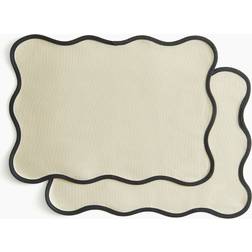 H&M Med Tungekant 45 x 33 2-pak Dækkeserviet Sort, Beige (45x33cm)