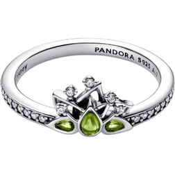 Pandora Disney Princess Tiana Tiara Ring - Silver/Green/Transparent