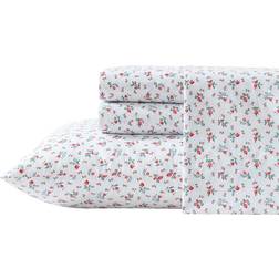 Laura Ashley Printed Cotton Percale Set King Bed Sheet Red (259.1x274.3cm)
