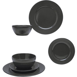 Dunelm Hampton 12 Piece - Charcoal Dinner Set 12pcs