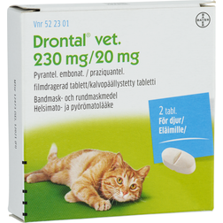 Bayer Drontal Vet 230mg/20mg 2 Tablets