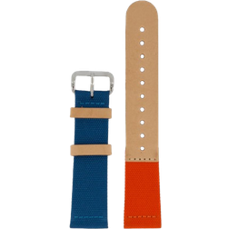 Triwa Yankee Canvas Classic 20mm Watch Strap - Blue/Orange/Silver