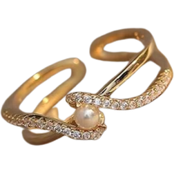 Shein Rhinestone Decor Cuff Ring