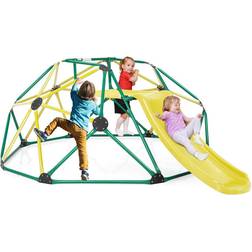 Casart 8FT Dome Climber Kids Toddler Climbing Frame w/ Slide & MetaL Structure