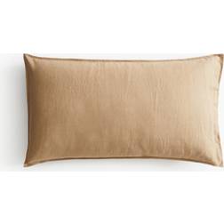 H&M Washed Linen Pillowcase 20 x 35 Pillow Case Brown (90x50cm)