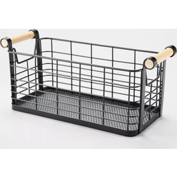Brightroom Small Rectangular Wire Natural Wood Handles 13.75 x 6 x 6 in Basket 13.8"
