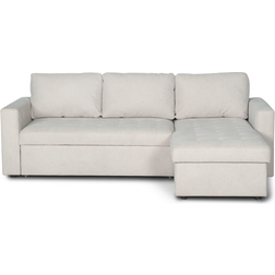 Nimara Sinus Beige Vendbar Med Chaiselong Og Opbevaring Sofa 228cm