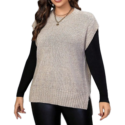 Shein Plus Split Hem Sweater Vest Without Tee