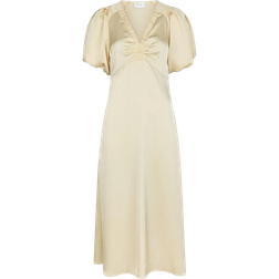 Neo Noir Illana Heavy Sateen Dress Klänningar Dam - Light Yellow