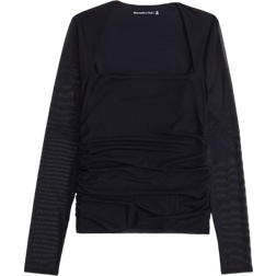 Abercrombie & Fitch The A&F Ava Long Sleeve Mesh Top Black