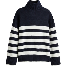 H&M Finstrikket Trøje Med Turtleneck - Blå