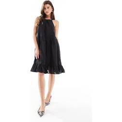 French Connection Hollan Mini Dress With Bow Back - Black