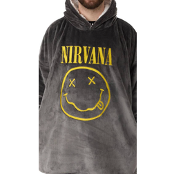 Nirvana Mens Logo Blanket Hoodie - Grey