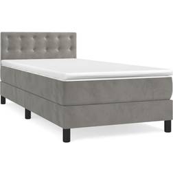 vidaXL mit Matratze Hellgrau 90x200 cm Rahmenbett