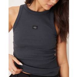 Calvin Klein Slim Ribbed Cotton Tank Top - Grey