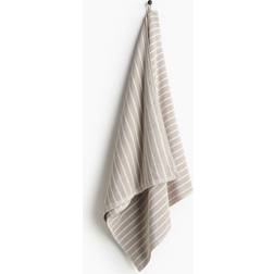H&M Randig badhandduk Badlakan Vit, Beige (140x70cm)